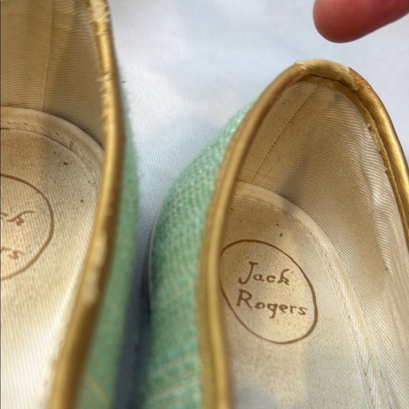 Jack Rogers Women's Mint Green & Gold Slip-On Sneakers, Size 7.5M, **READ** - Picture 9 of 14